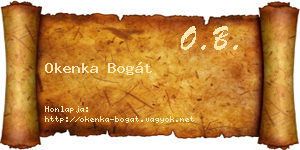 Okenka Bogát névjegykártya